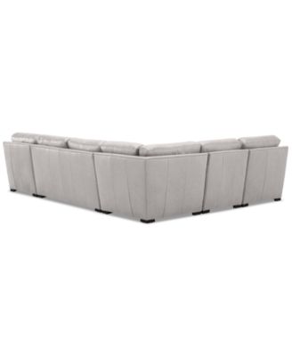 Radley 136" 5-Pc. Leather Square Corner Modular Chase Sectional