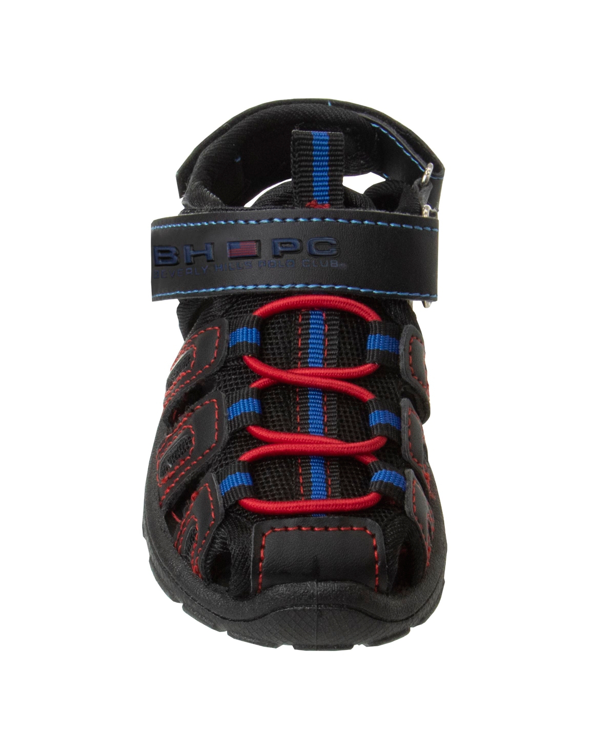Beverly Hills Polo Club Little Kids Hook and Loop Sport Sandals -Red