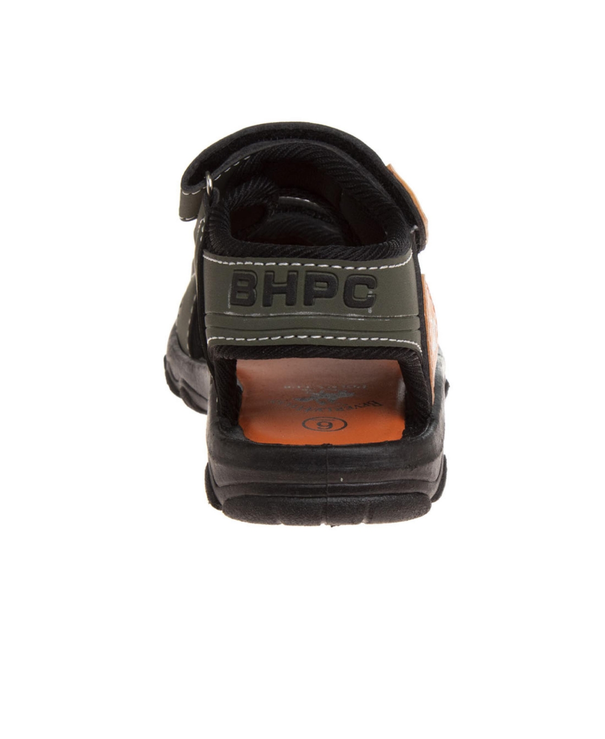 Shop Beverly Hills Polo Club Toddler Double Hook And Loop Sandals In Black,grey