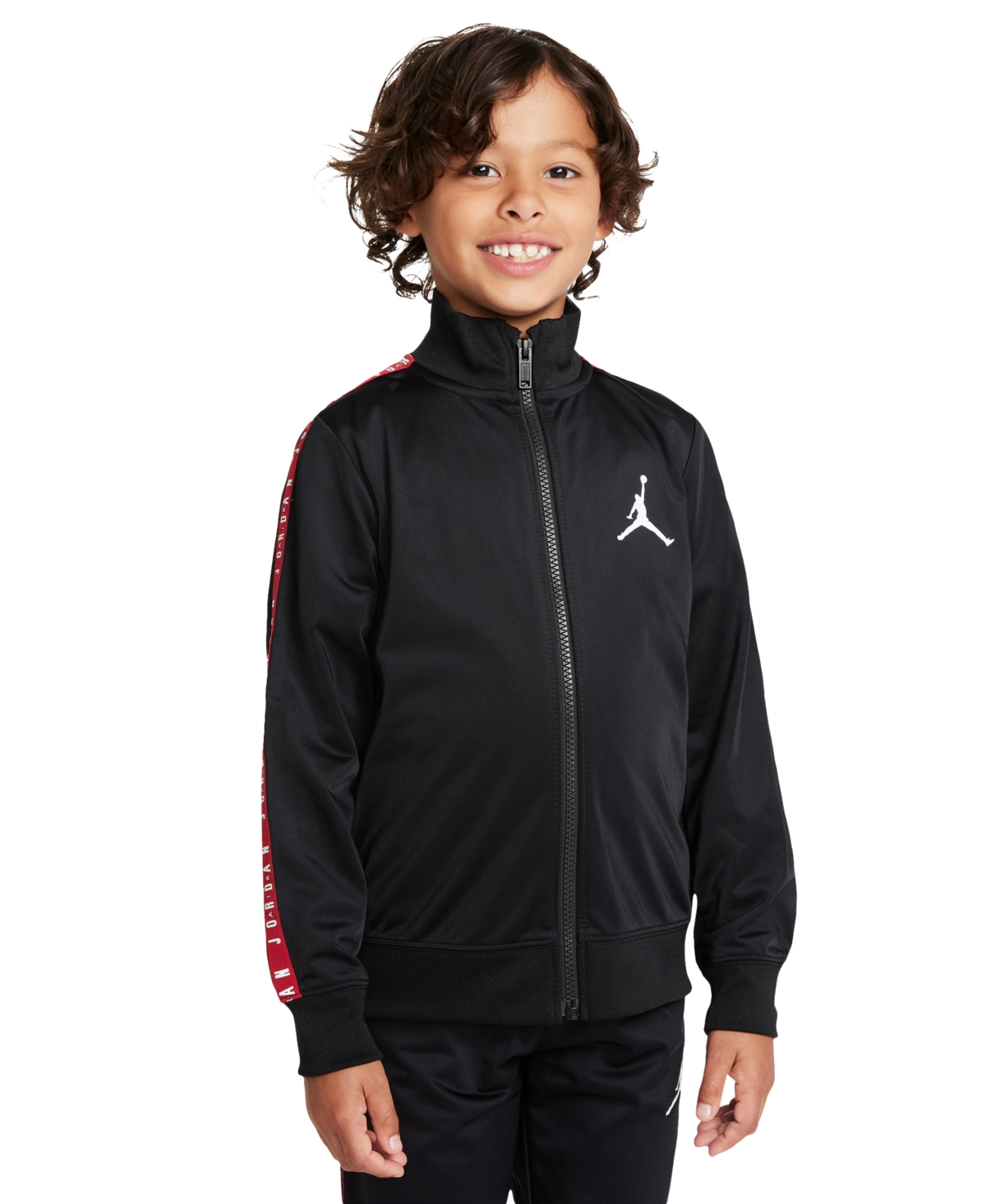 Jordan Little Boys Air Tricot Jacket And Pants, 2 Piece Set In Black