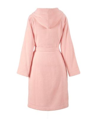 Plain Hooded Cotton Velour Women's Bathrobe