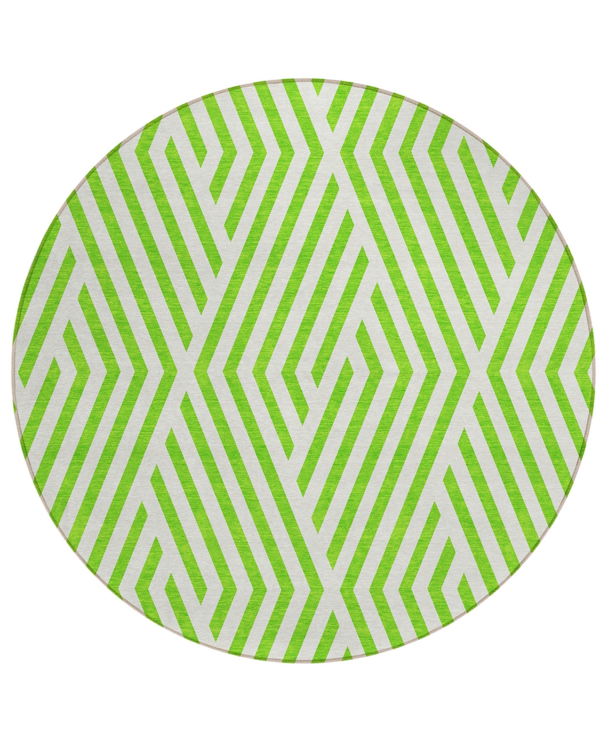 Addison Chantille Machine Washable Acn550 8'x8' Round Area Rug In Lime