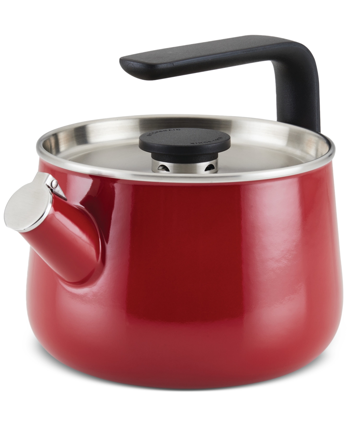 Kitchenaid Enameled Steel Induction 2 Qt Whistling Tea Kettle In Red