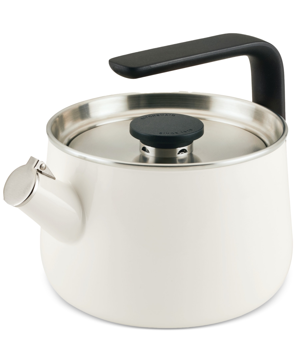 Kitchenaid Enameled Steel Induction 2 Qt Whistling Tea Kettle In White