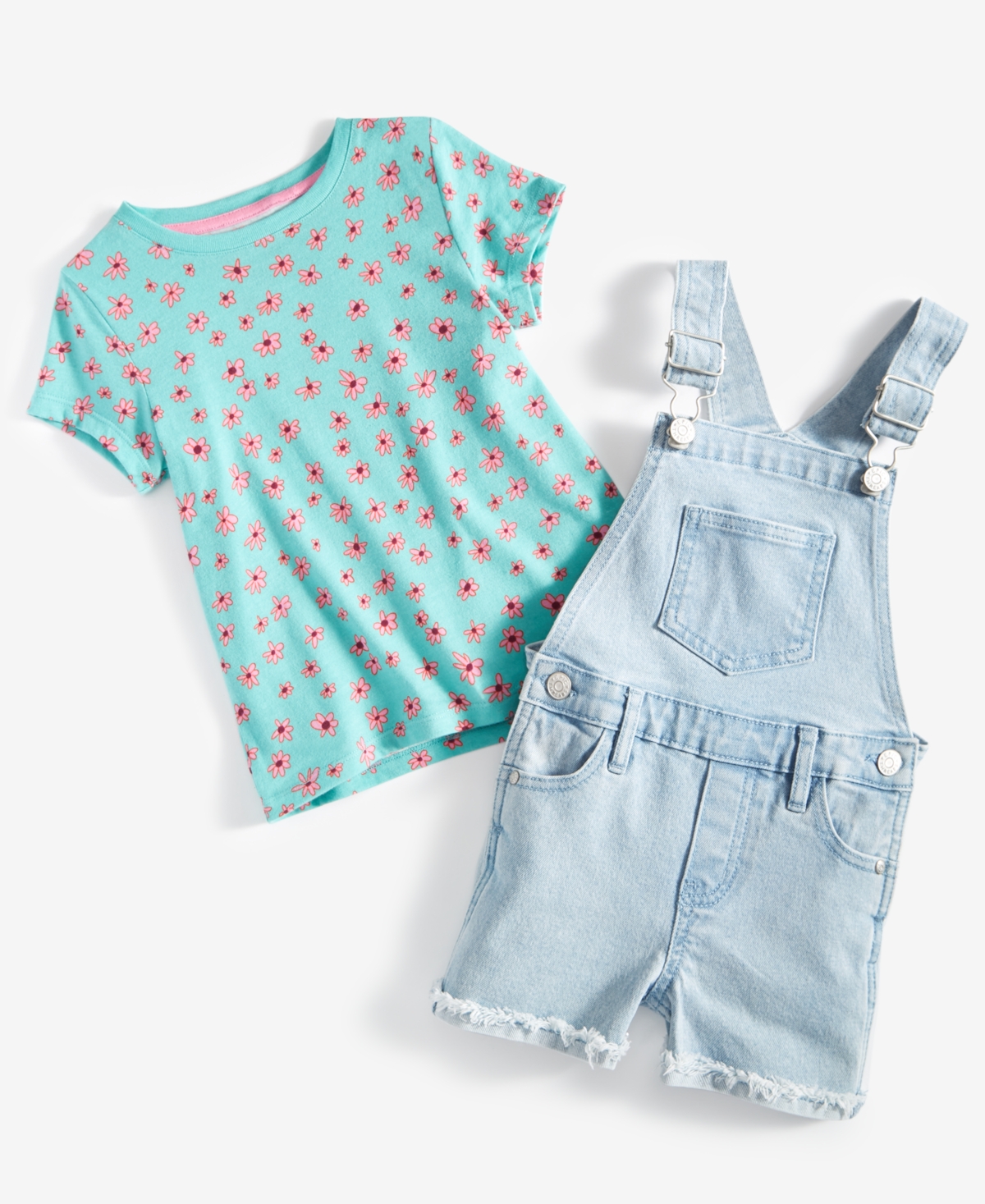 Epic Threads Toddler Girls Tulip Denim Shortalls, Created for Macy's