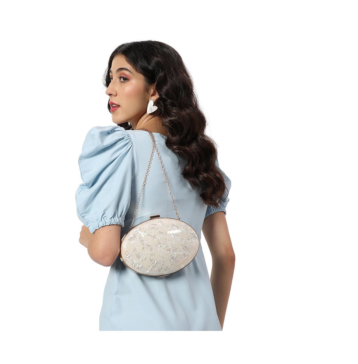 Haute Sauce Women's Marble Oval Clutch Bag