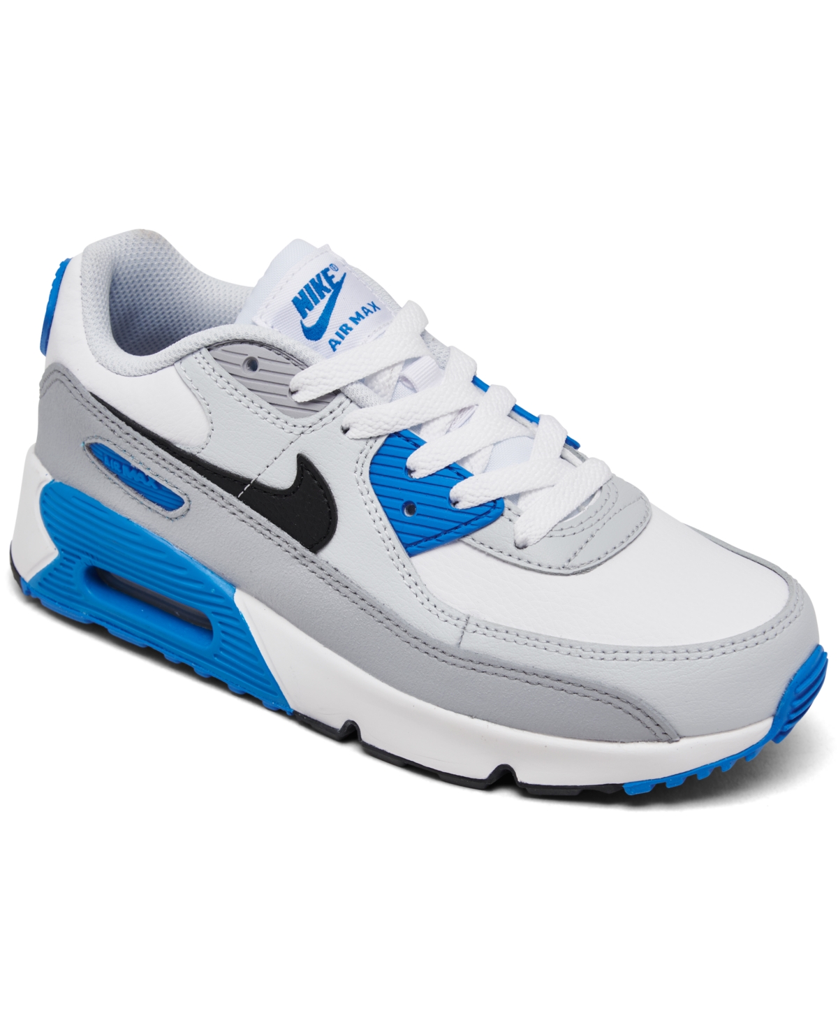 Shop Nike Little Kids' Air Max 90 Casual Sneakers From Finish Line In White,black,photo Blue