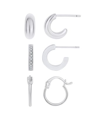 Crystal Trio Hoop Earring Set