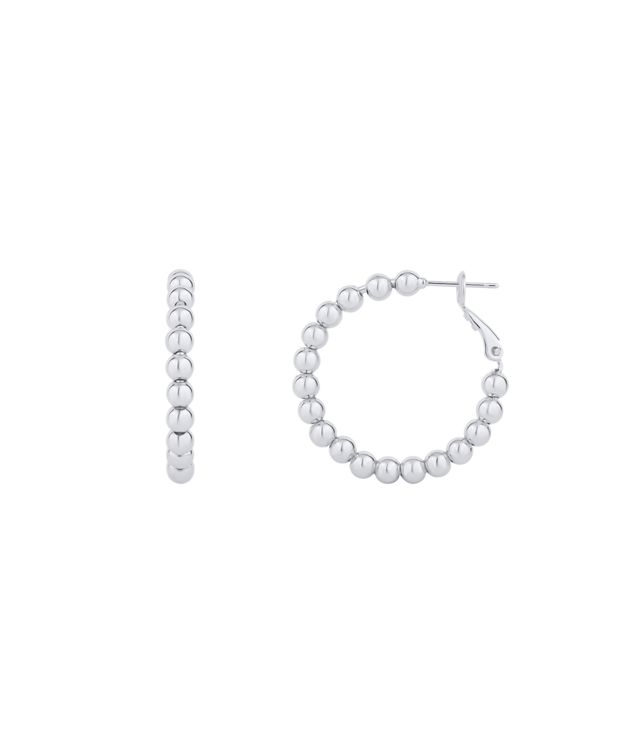 And Now This 18k Gold Plated Or Silver Plated Bead Hoop Earring In Silver