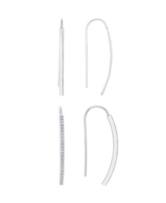 Crystal Curved Bar Earring Set