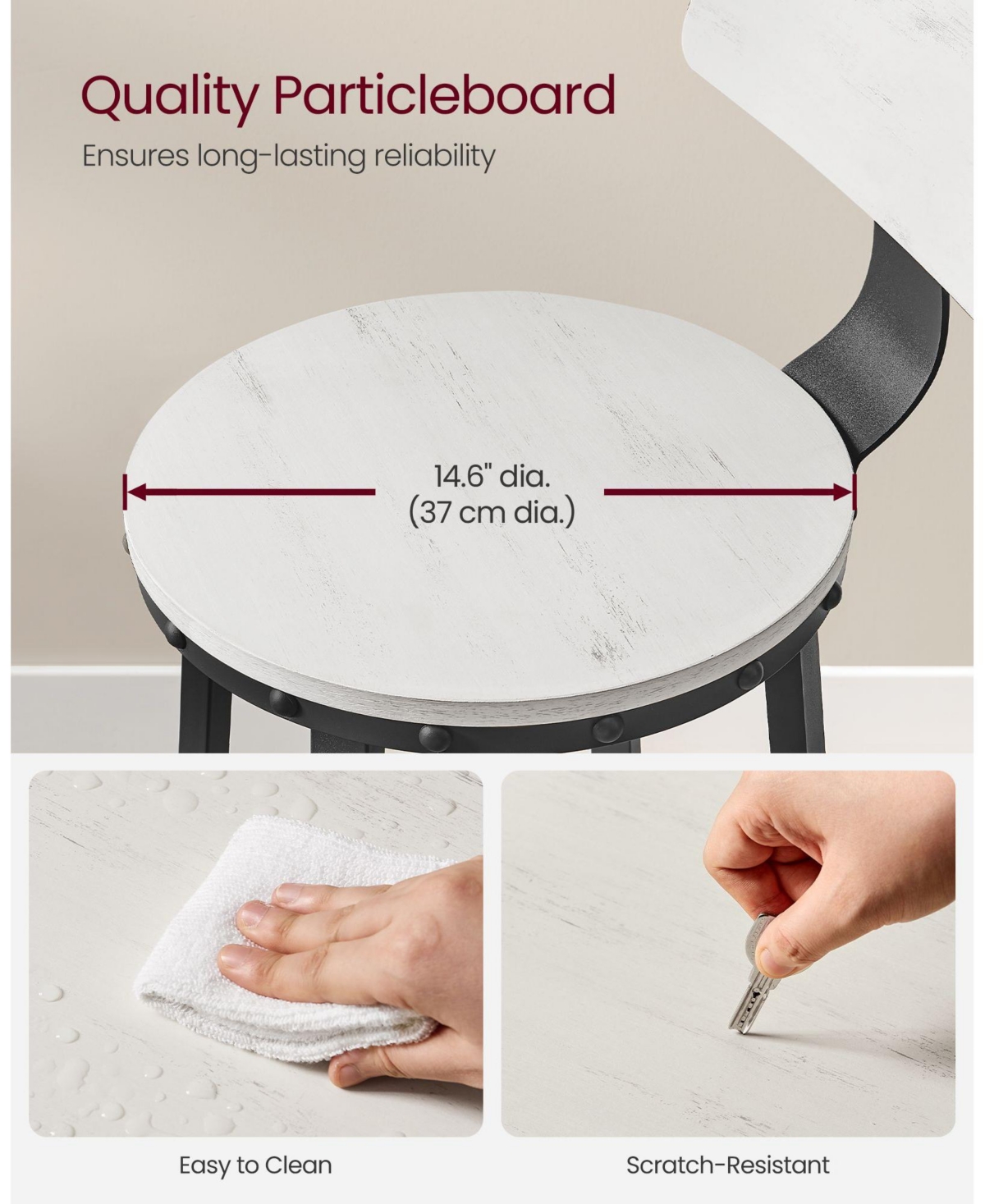 Slickblue Industrial Bar Stools with Backrests Stylish and Durable Seating for Modern Spaces