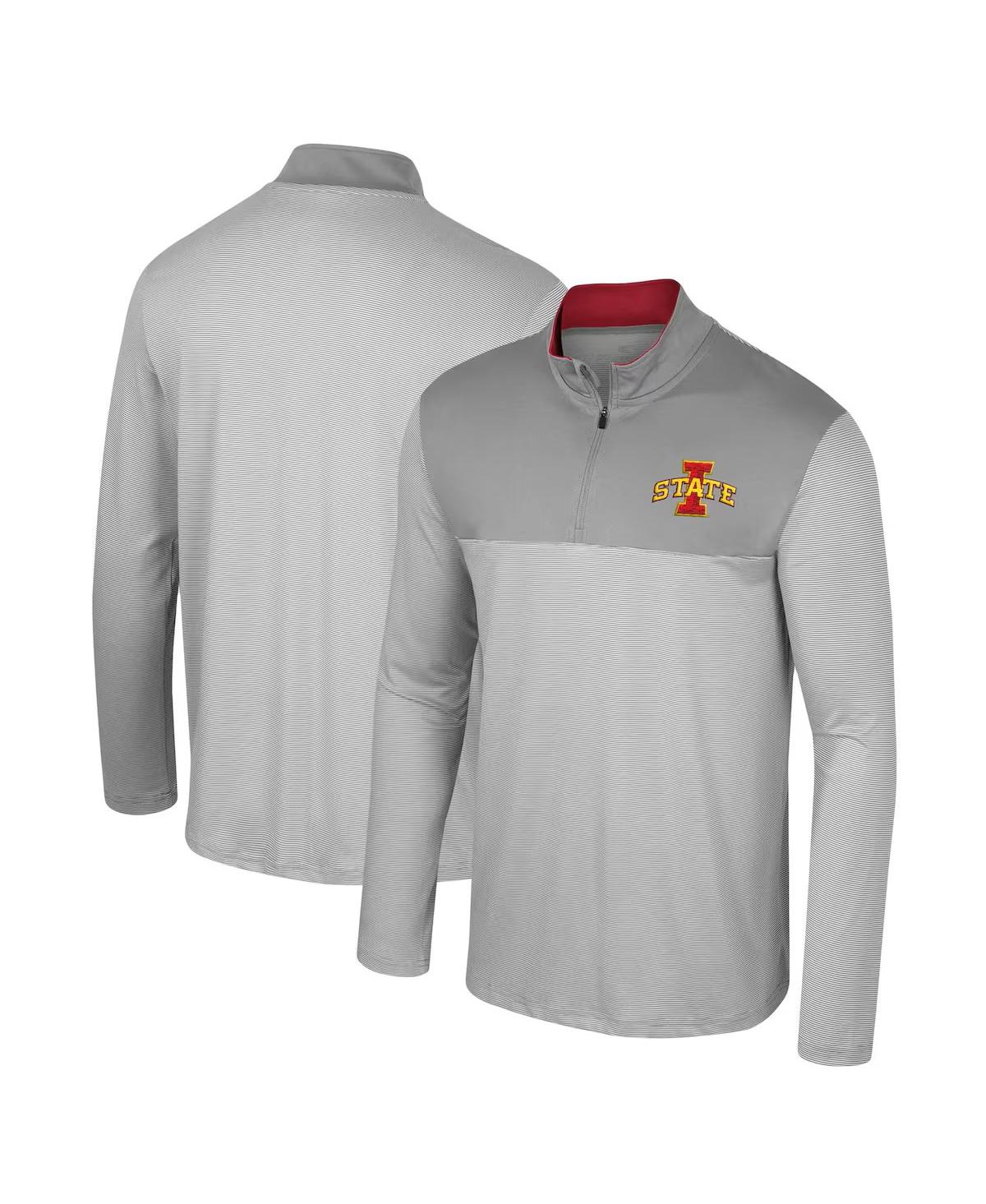 Men's Gray Iowa State Cyclones Tuck Quarter-Zip Top - Grey