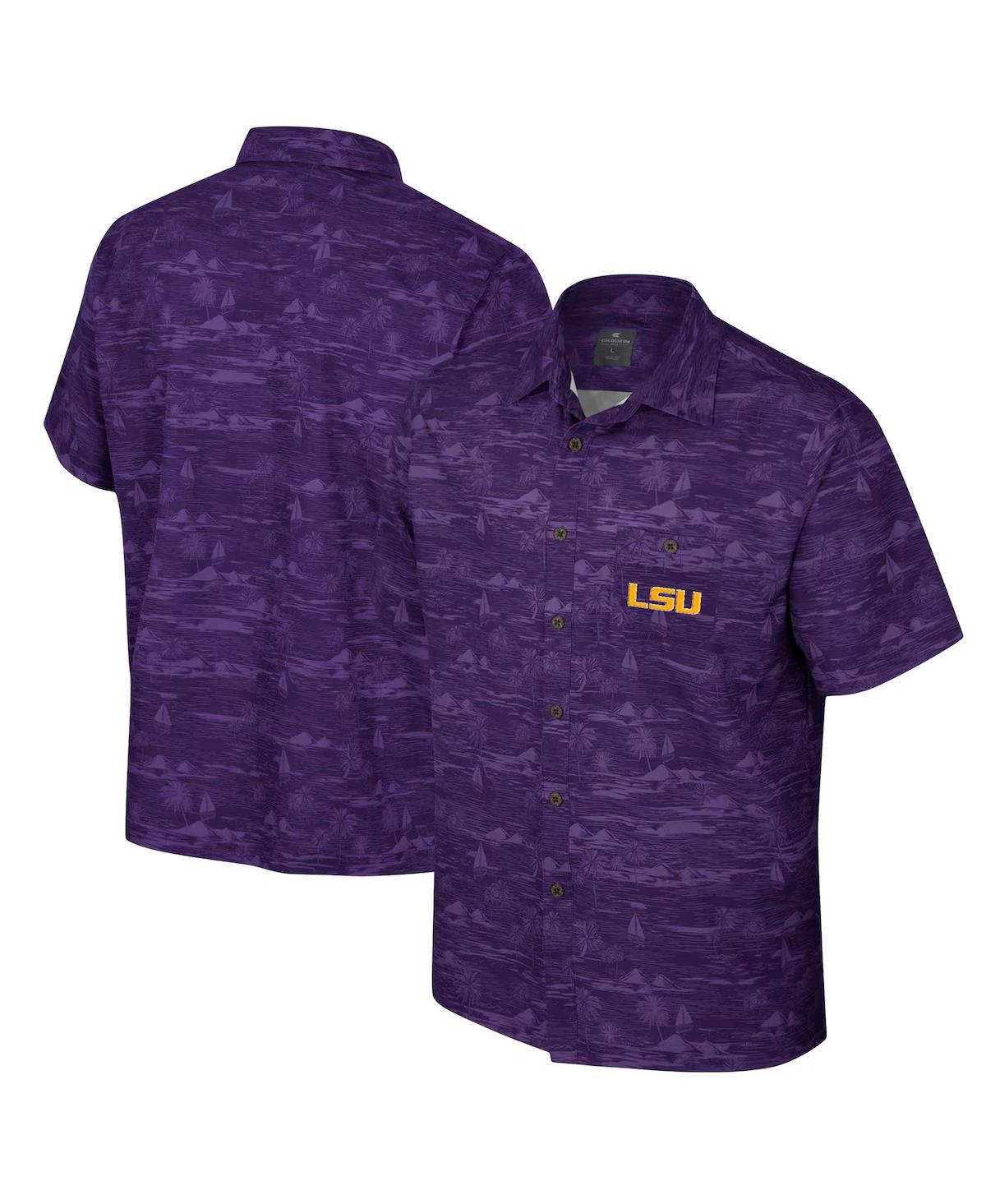 Men's Purple Lsu Tigers Ozark Button-Up Shirt - Purple
