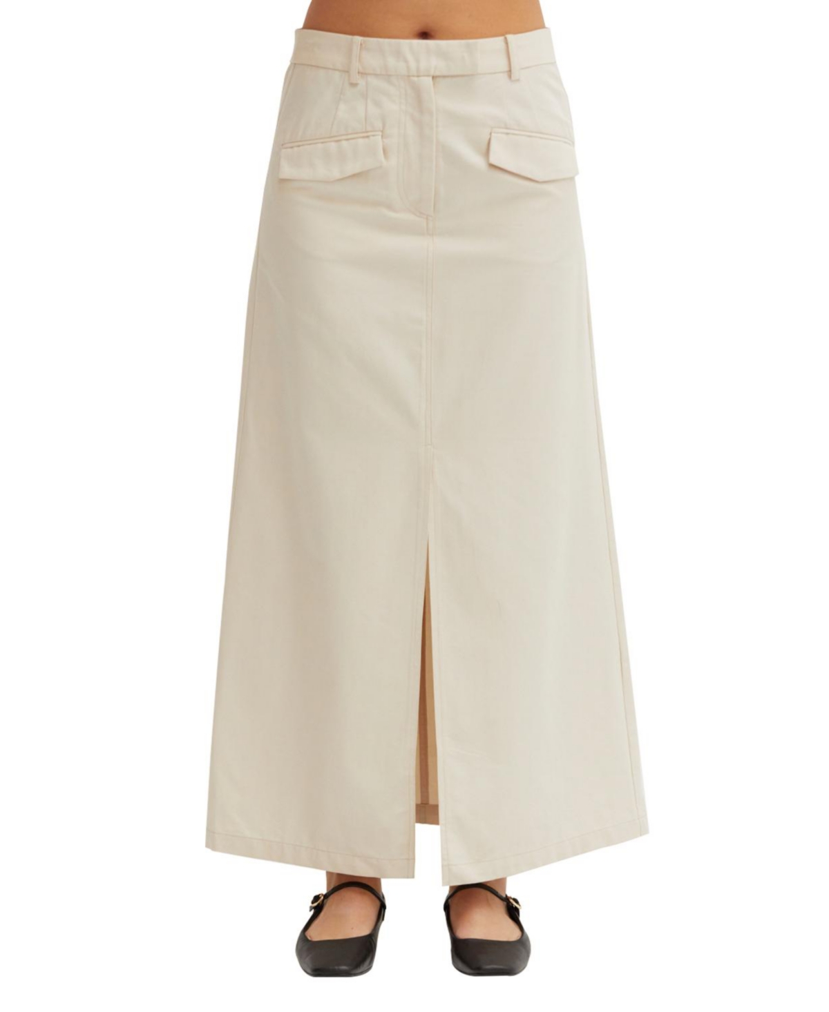Women's Yunes Tencel Cotton Midi Skirt - Medium beige + sand
