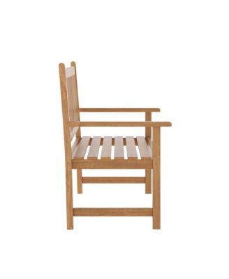 Andover Indoor/Outdoor Patio Bench/Dual-Person Loveseat With Slatted Acacia Wood Design For Use In Sunroom, Backyard, Porch, Or Garden