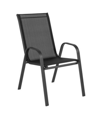 Bardwell 7 Piece Outdoor Dining Table Set For 6 With Glass-Top Patio Table And 6 Stack Chairs With Flex Comfort Material