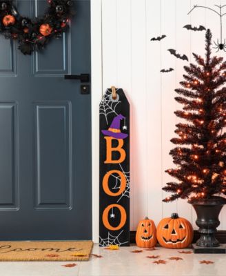 35.5"H Fall and Halloween Wooden Reversible Tag Porch Sign