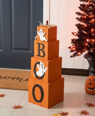 25.5"H Halloween and Fall Wood Reversible Boxed Porch Decor