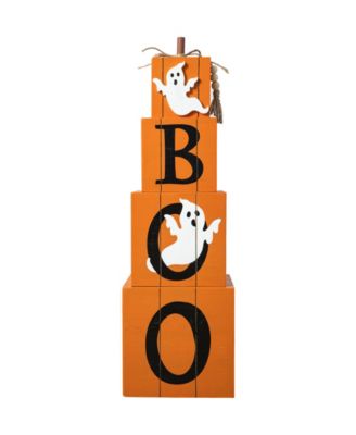 25.5"H Halloween and Fall Wood Reversible Boxed Porch Decor