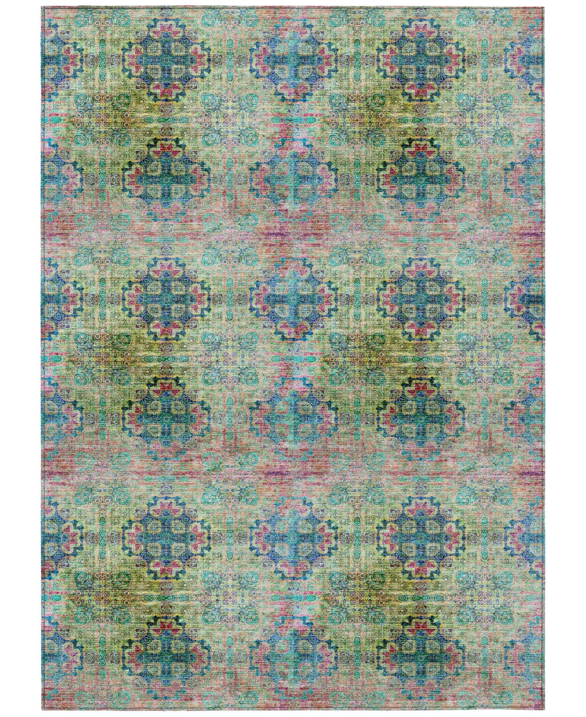 Addison Chantille Machine Washable Acn557 5'x7'6 Area Rug In Green