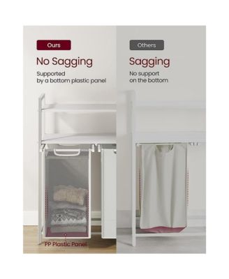Laundry Hamper, Laundry Sorter With 2 Pull-out And Removable Bags, 2 Shelves, For Laundry Room