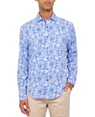 Society of Threads - Men's Regular-Fit Non-Iron Performance Stretch Paisley Button-Down Shirt