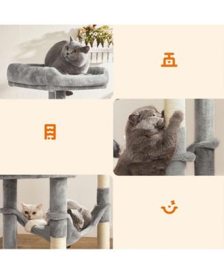 Cat Tree, Cat Tower, Cat Condo With Scratching Posts, Hammock, Plush Perch, Cat Activity Center