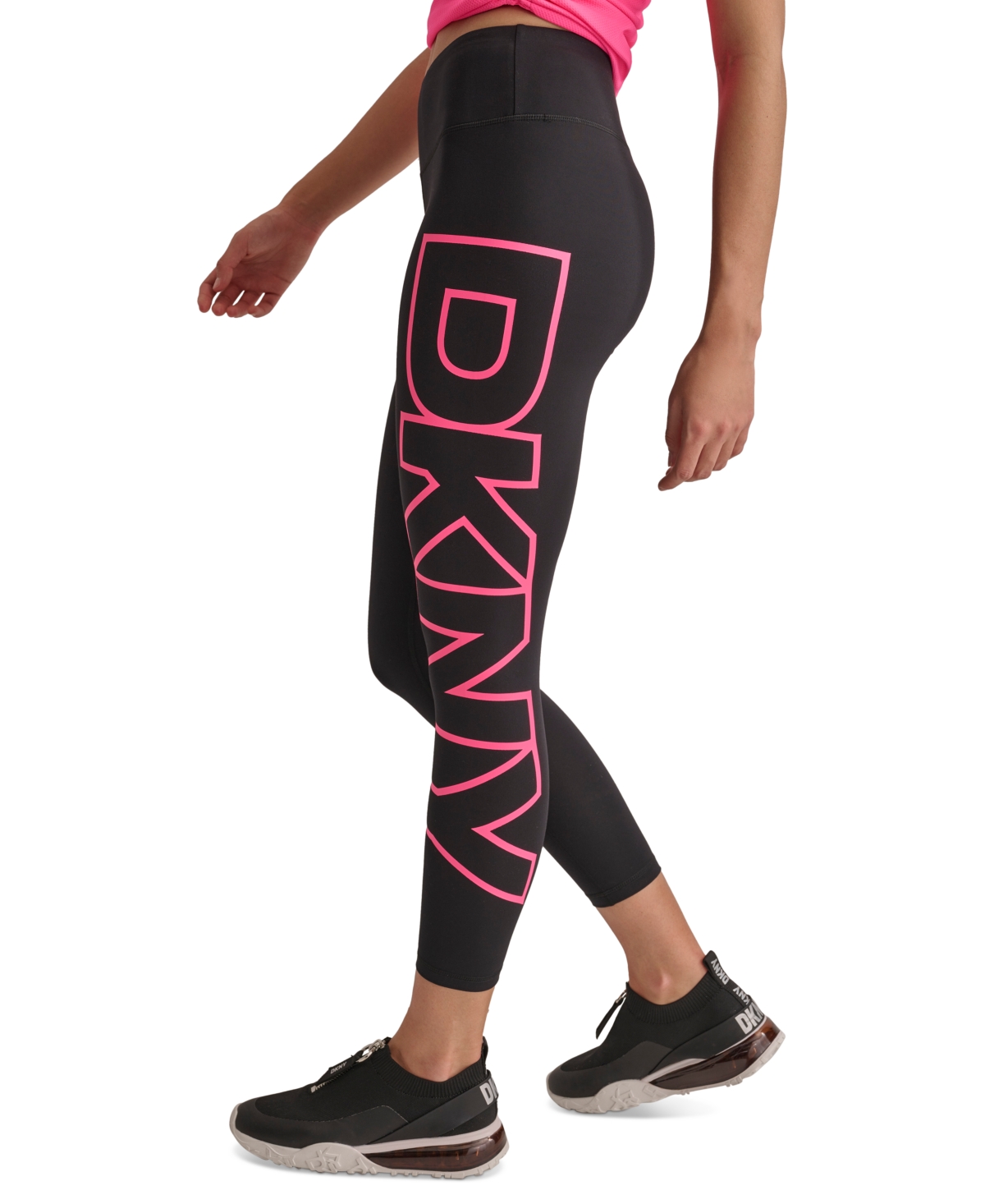 Dkny Sport Women's High-Rise Logo Graphic 7/8 Leggings
