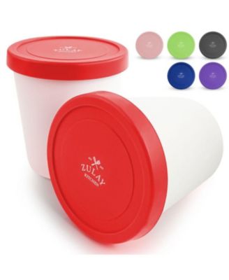 Ice Cream Containers For Homemade Ice Cream - Reusable Ice Cream Pint Container with Lids (2 Pack)
