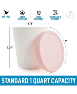 Ice Cream Containers For Homemade Ice Cream - Reusable Ice Cream Pint Container with Lids (2 Pack)