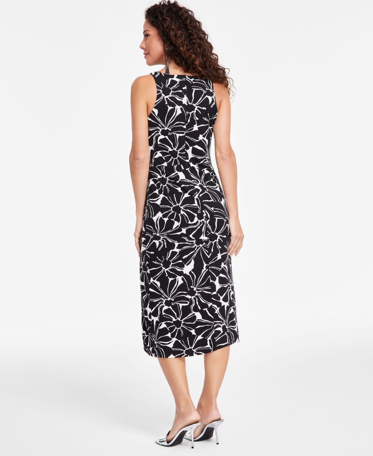 I.n.c. International Concepts Women's Printed Twist-Front Midi Dress, Created for Macy's