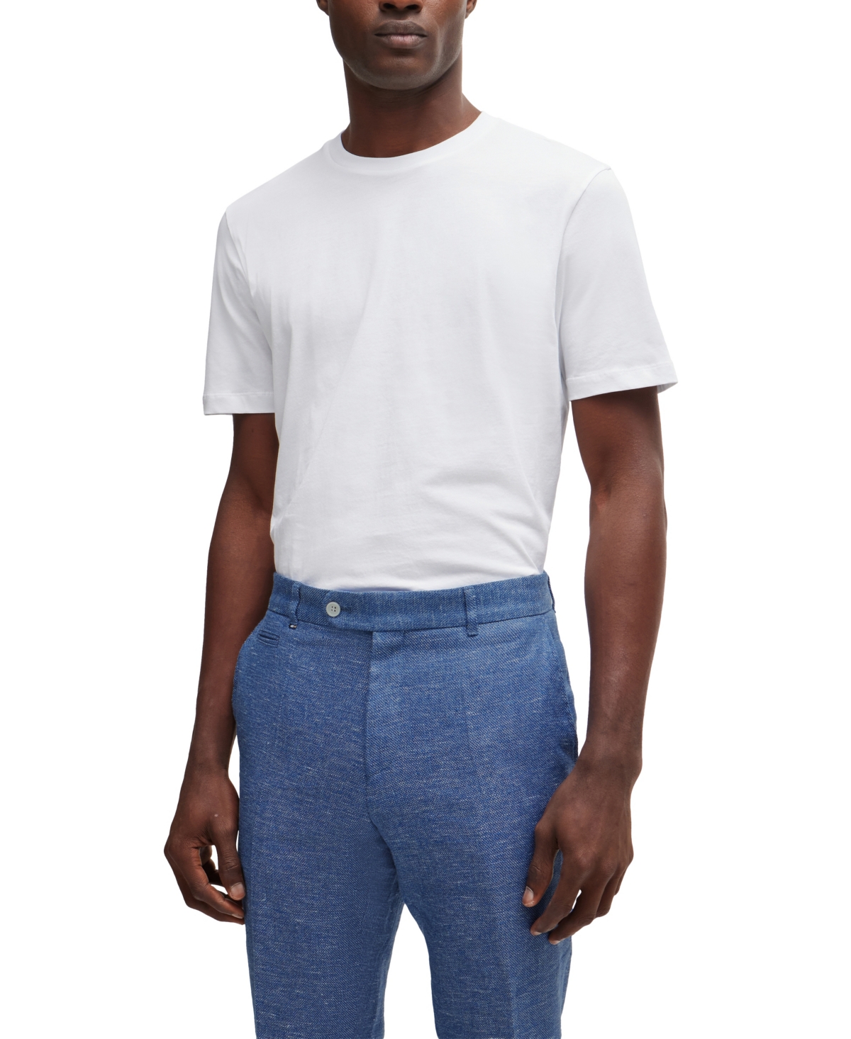 Boss by Hugo Boss Men's Regular Fit Cotton-Jersey T-Shirt - White