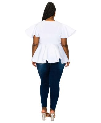 Plus Size Siobhan Neoprene Peplum Top