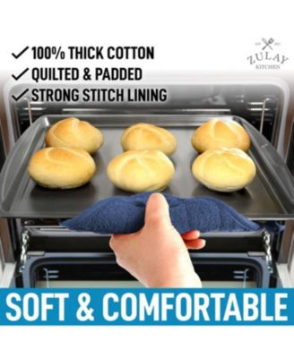 Washable Quilted Terry Cloth Potholder for Cooking and Baking (6 Pack)