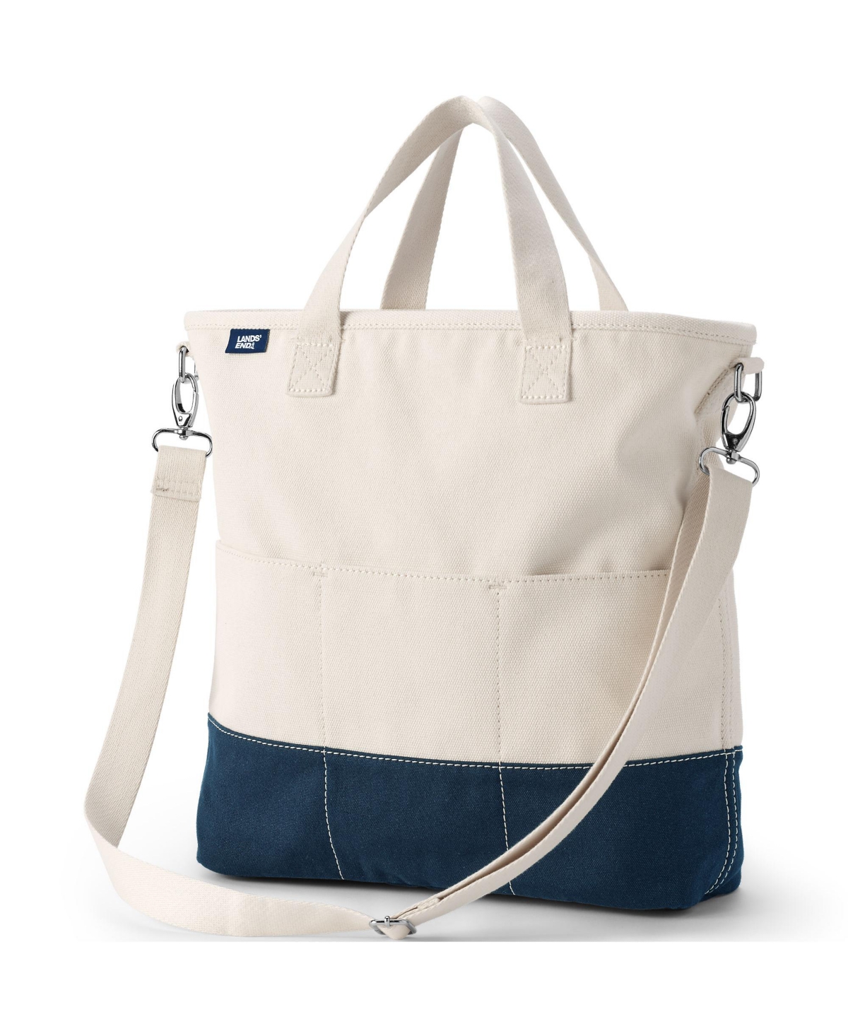 Inside Out Canvas Tote - Radiant navy wide stripe