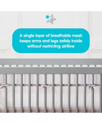 AirflowBaby Breathable Mesh Liner for Full-Size Cribs, 9"H (23cm) Essential 2mm Mesh (Size 4FS Covers 3 or 4 Sides)