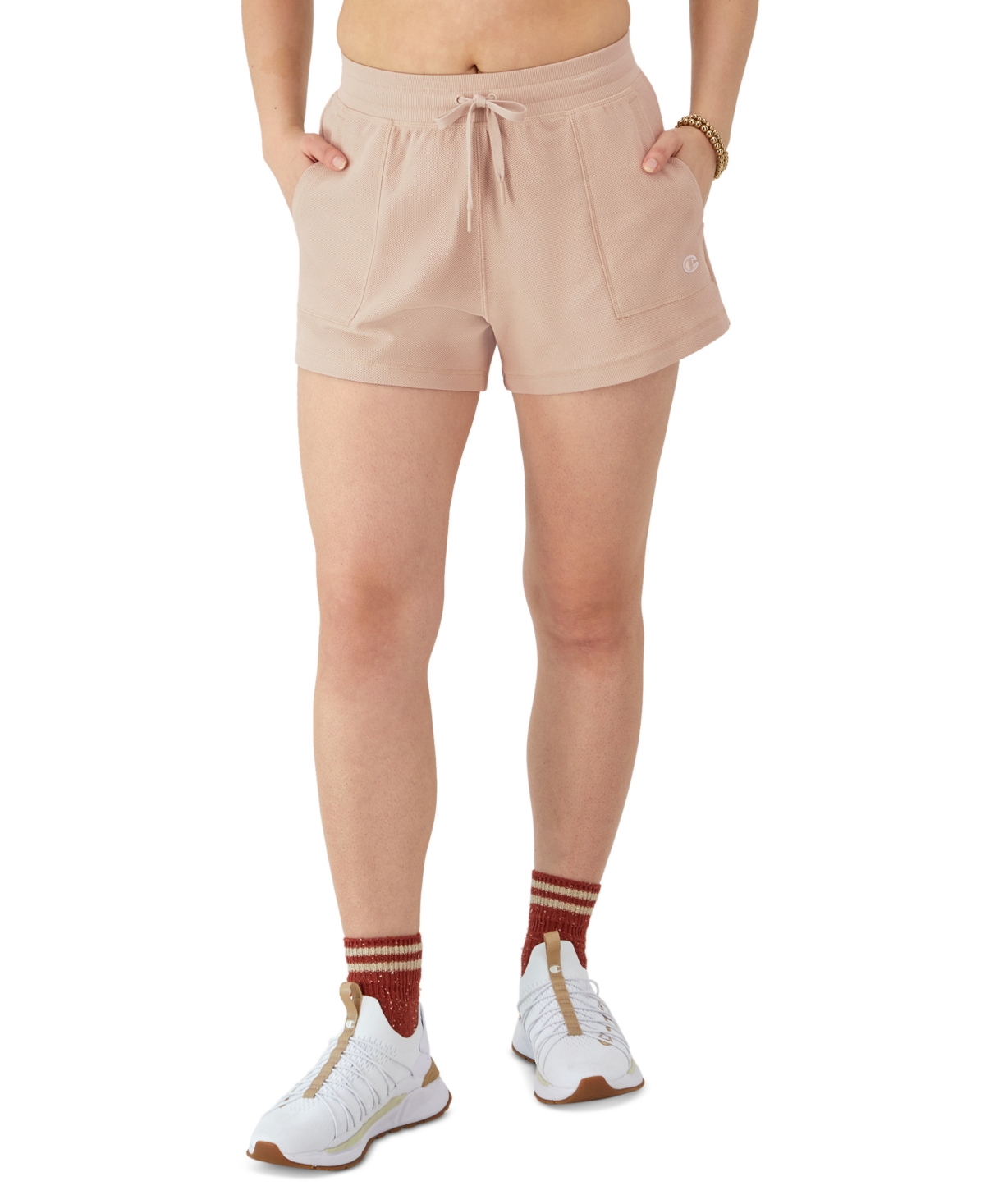 Women's Campus Pique Drawstring Shorts - Champagne