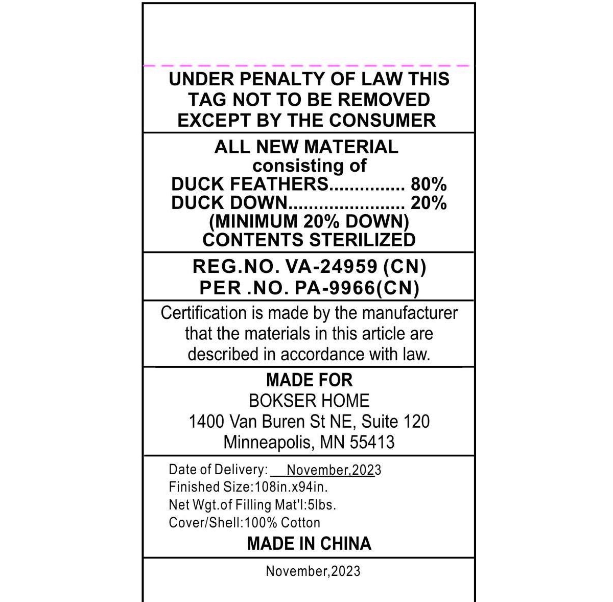 Extra Warm Feather & Down Duvet Comforter Insert