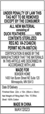 French Linen Decorative Throw Pillow - 22" x 15"