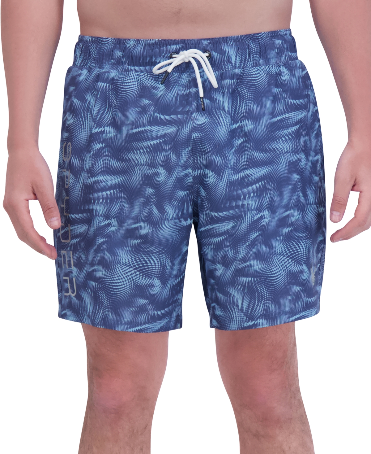 Men's Abstract Liquid Print Performance 7" Volley Shorts - Dress Blue