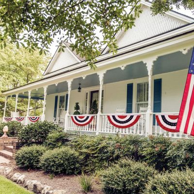 Patriotic Bunting, Medium- 58 x 27 Inches Outdoor Decor