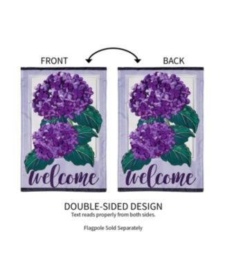 Hydrangea Welcome Garden Applique Flag 12.5 x 18 Inches Indoor Outdoor Decor