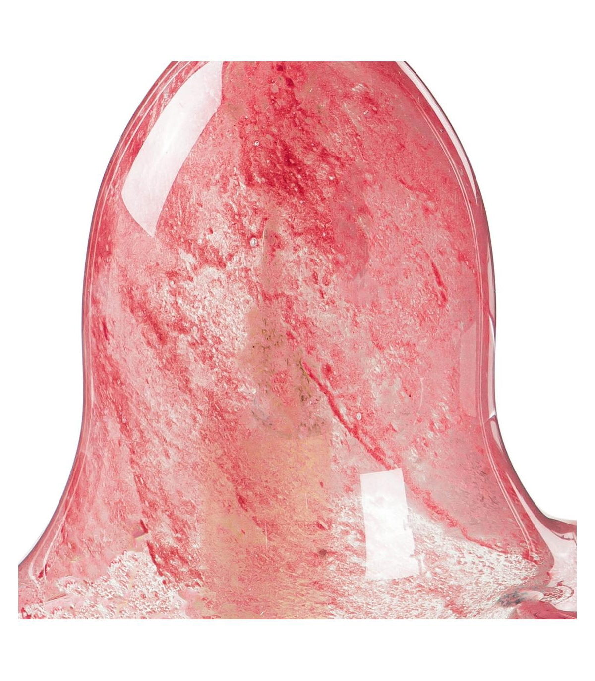 Evergreen Art Glass Speckle Pink Floral Shaped Bell Chime- 7 x 7 x 7 Inches Outdoor Decor