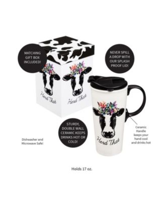 Ceramic Travel Cup, 17 OZ. ,w/box, Herd That