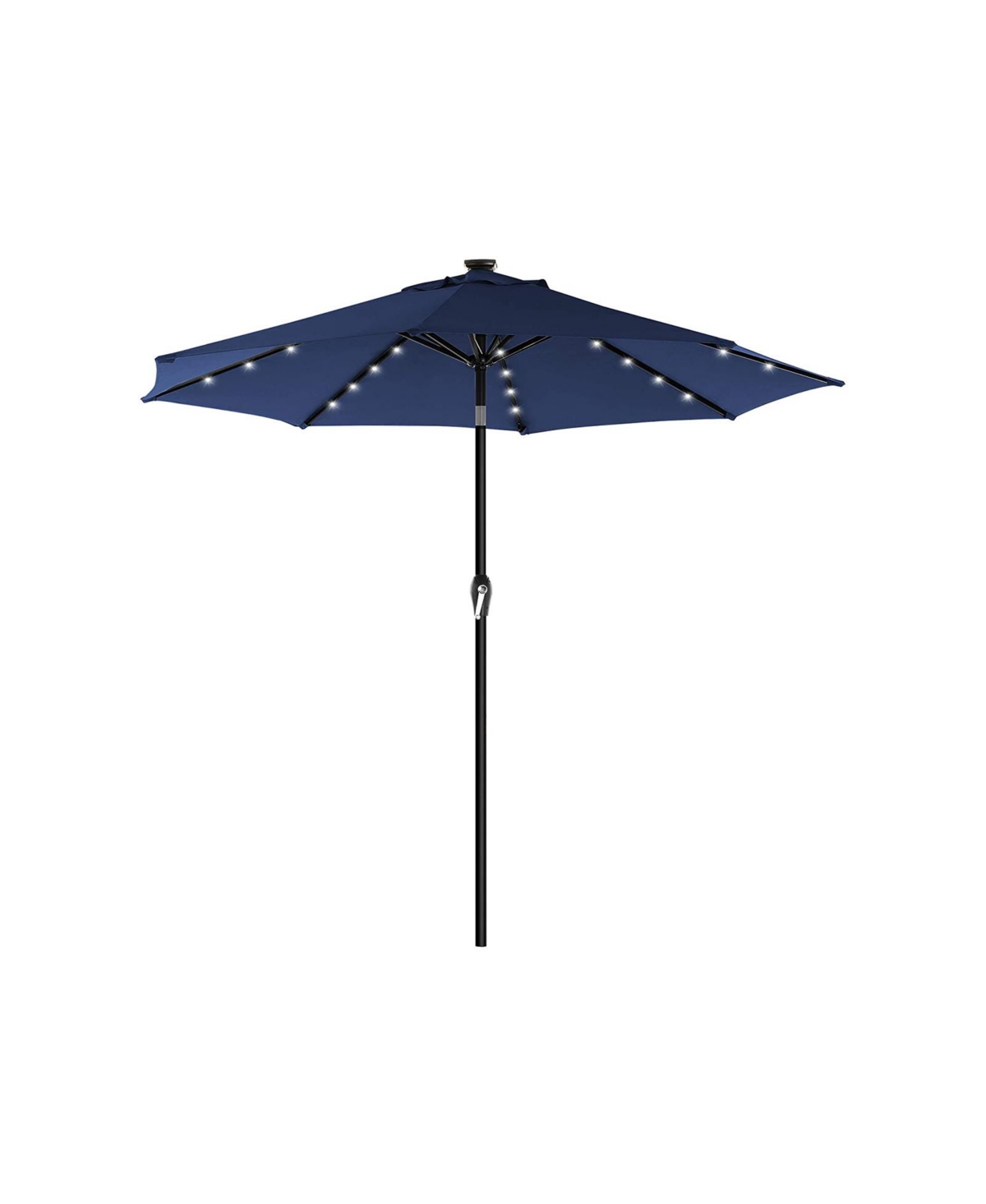 Solar Lighted Patio Outdoor Umbrella, 32 Led Lights, with Tilt and Crank Mechanism - Beige
