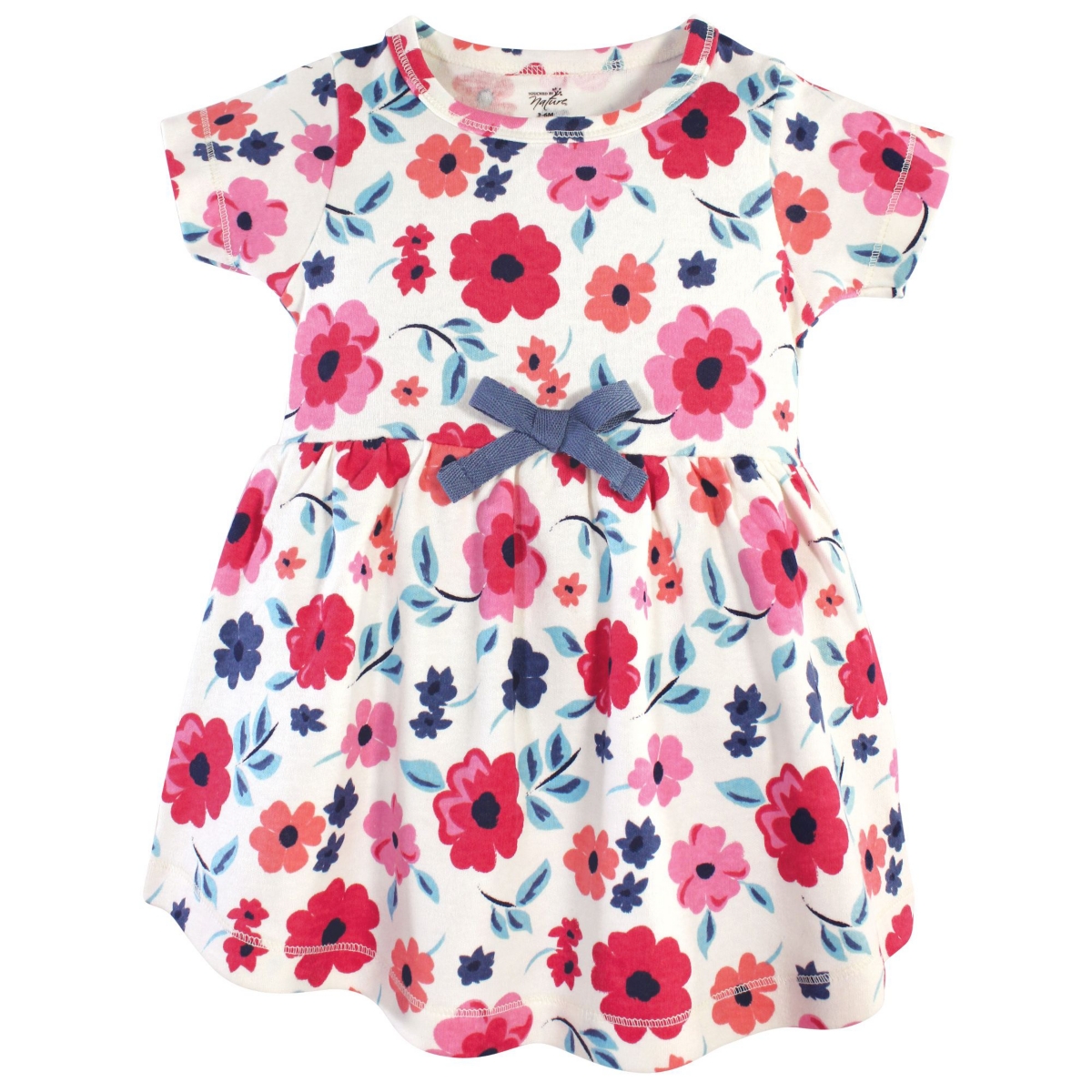 Touched by Nature Toddler Girls Organic Cotton Dress and Cardigan 2pc Set,- Garden Floral
