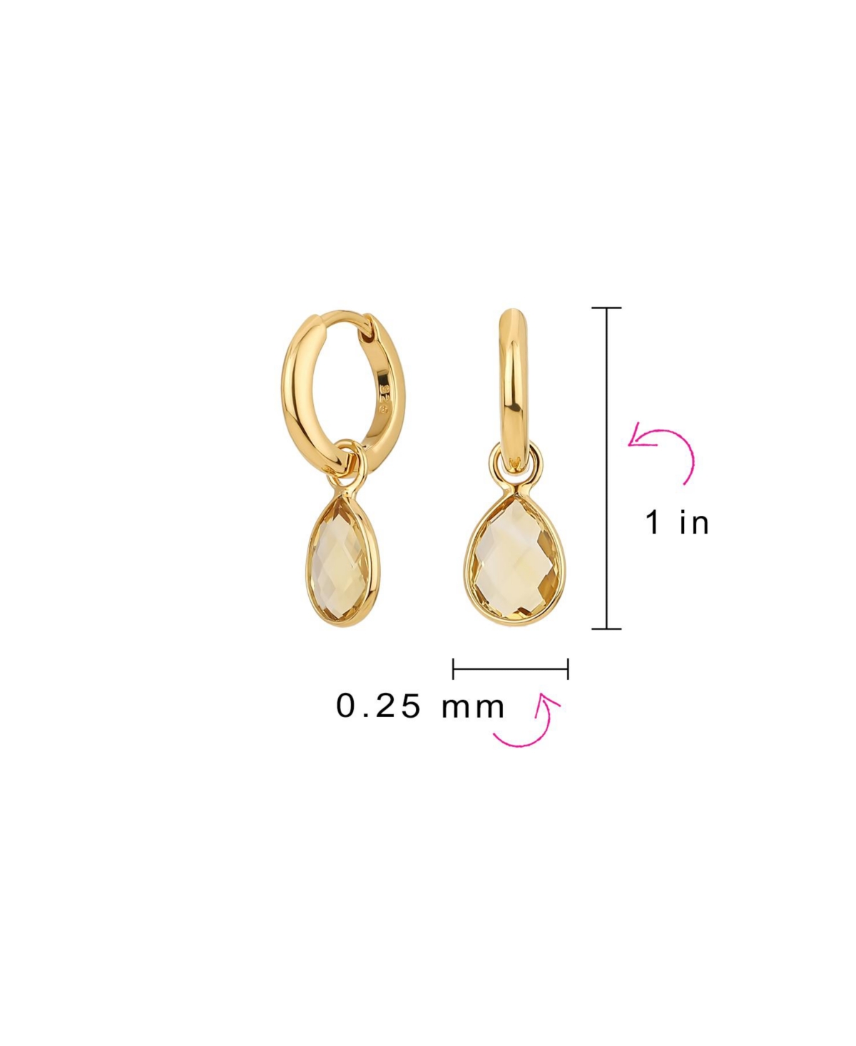 Bling Jewelry Dainty Natural Aquamarine Teardrop Huggie Drop Earrings .925 Sterling Silver