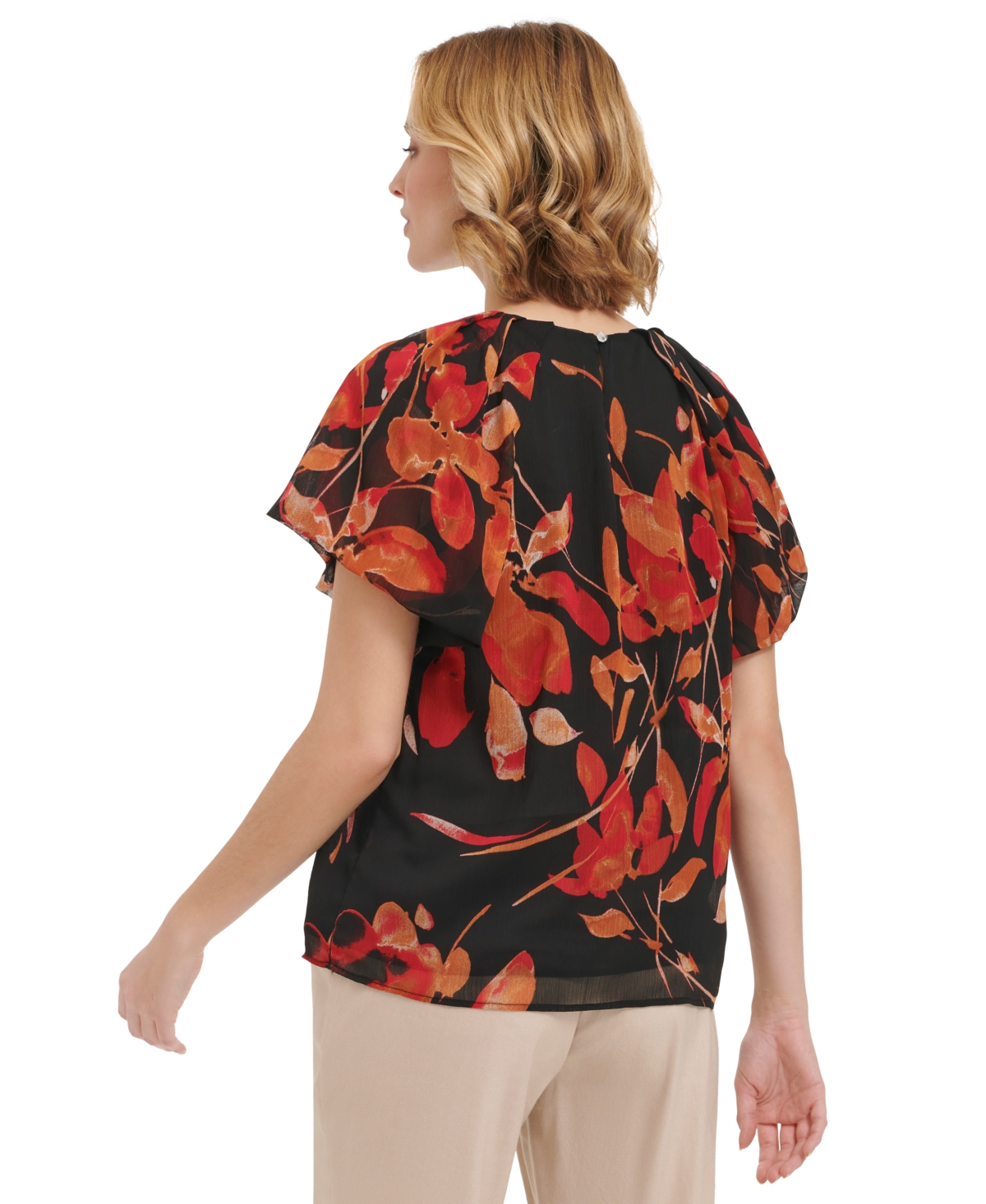 Calvin Klein Women's Short Sleeve Printed Top