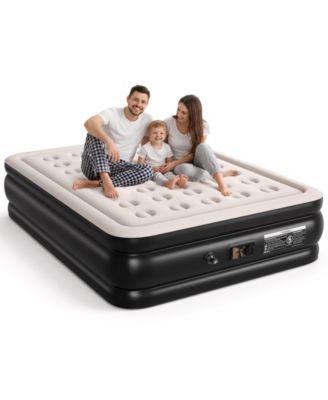 18" Queen Air Mattress Raised Inflatable Bed with Built-in Pump, 660 lbs Capacity for Guests & Camping