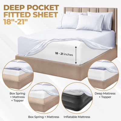 1000-TC Egyptian Cotton Extra Deep Pocket Sheet Set, Full Size